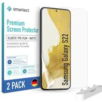 smartect Displayschutzfolie TPU Schutzfolie Matt für Samsung Galaxy S22, Set, 2 Stück, Panzerfolie Bildschirm Displayfolie