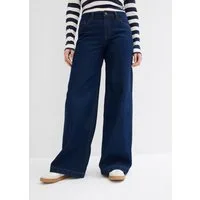 bonprix Weite Jeans mittlerer Bund, mit Elasthan-Anteil, aus Baumwolle