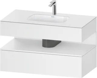 Duravit Qatego Einbauwaschtisch mit Konsolenwaschtischunterbau Weiß Matt 1000x550x600 mm - QA4786018 QA4786018180000