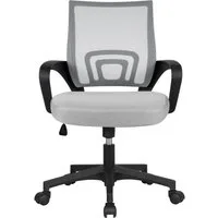 Yaheetech Bürostuhl Höhenverstellbarer Drehstuhl mit Schaukelfunktion, ergonomischer Schreibtischstuhl Arbeitsstuhl mit Netzrückenlehne