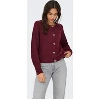 ONLY Strickjacke ONLTORINO LS BUTTON O-NECK CARDIG EX KNT mit tollen Schleifen-Details