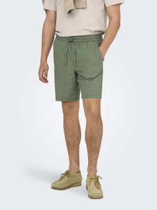 ONLY&SONS - ONSLINUS 0007 COT LIN SHORTS NOOS Sea Spray - Gr. - XXL