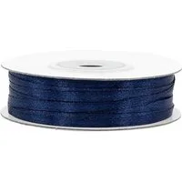 Creativery Satinband, Satinband 3mm x 50m Rolle Dunkelblau