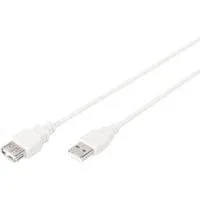 USB 2.0 Verlängerungskabel, USB-A Stecker > USB-A Buchse beige, 1,8 Meter