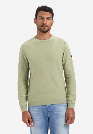 No Excess - Pullover Crewneck Garment Dyed + Stone Washed light moss - Gr. - XXL