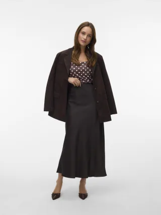 VERO MODA - VMMERLE ANKLE SKIRT WVN GA NOOS Chocolate Torte - Gr. - S