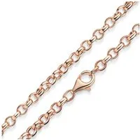 Materia Gliederkette Damen Erbskette Rosegold K60, Echtsilber 925, rosevergoldet