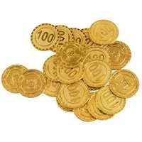 Boland Piraten-Kostüm Goldmünzen, Goldschatz als Zubehör für Piratenkostüme oder Kindergeburtstage