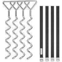 SONGMICS Spanngurt Eisen-Bodenanker Spiral-Bodenverankerung, 8 -St.