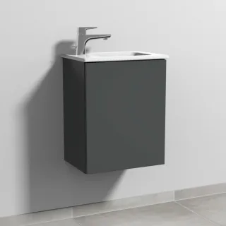 Sanipa 3way Waschtischunterbau zu Duravit ME by Starck Waschtisch mit 1 Tür, Anthrazit-Matt SM72122