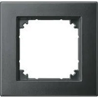 Rahmen einfach, Thermoplast edelmatt, Schutzart IP20, Schlagfestigkeit IK02, 85,8x83,4x10,1 mm anthrazit, Retail