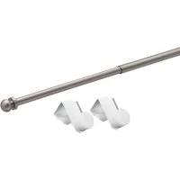 dekondo Gardinenstange Eleganz, ausziehbar, Fensterhaken klemmbar, nickel matt, inkl. Fensterhaken für einen Klemmbereich von 15-20 mm