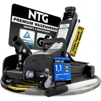 NTG Nutzfahrzeug Technik GmbH Wagenheber 2,5t Flach 85-375mm Rangierwagenheber TÜV Zertifiziert, max. Hubhöhe: 37.5 cm, Lowliner Wagenheber