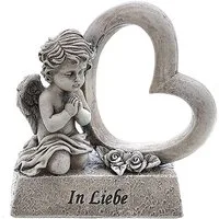 Annastore Gartenfigur Besinnliche Grabdeko zur Erinnerung - Grabschmuck, (Grabfigur, Friedhof Deko), frostfest und witterungsbeständig