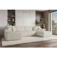99rooms Wohnlandschaft Gusto, Sofa, U-Form, mit Schlaffunktion, mit abnehmbaren Kissen, Bezug - Cord POSO