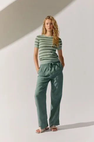 THE FASHION PEOPLE - Linen Pants dusty green - Gr. - 34
