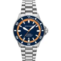 Emporio Armani Automatikuhr AR60090, Armbanduhr, Herrenuhr, Mechanische Uhr, Edelstahlarmband, analog, Tag