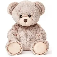 Uni-Toys Kuscheltier Teddybär - superweich - hellbraun / dunkelbraun - 24 cm - Plüsch-Teddy, zu 100 % recyceltes Füllmaterial