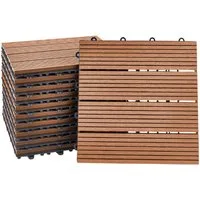 HOME DELUXE Terrassendielen WPC Klickfliesen BAVARO - Farb- und Flächenauswahl (Holzoptik), 1 m², Fliesen á 30 x 30 cm, Terrassenfliesen, Balkonfliesen