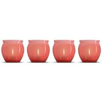 HS Candle Windlicht aus Glas inkl. Teelicht (4 St), Ø6xH6cm, Glaskerze zur Deko, hochwertig, standfest