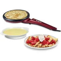 Beper Crêpesmaker Elektrischer Crêpes Maker 800W mit Antihaftplatte & Teigbehälter, 800 W, Ø 20 cm