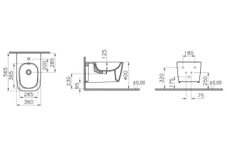 VitrA New Metropole Square Wand-Bidet mit verdeckter Befestigung Sandbeige Matt,7908B422-0288 7908B422-0288