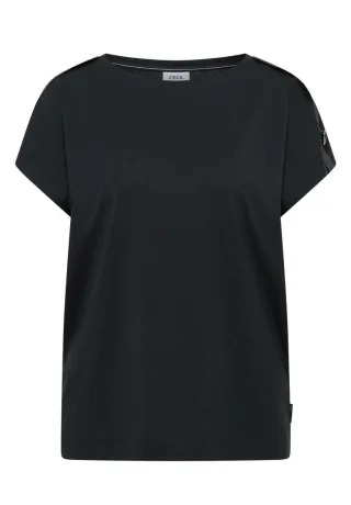 Cecil - Kurzarm Shirt mit Schnallendetail grün - Gr. - M