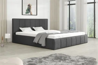 Polsterbett Doppelbett DETROIT 140x200cm Stoff Freya Grafit