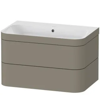 Duravit Happy D.2 Plus c-bonded Set wandhängend Stein Grau Seidenmatt 775x490x480 mm - HP4637N9292 HP4637N9292