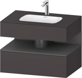 Duravit Qatego Einbauwaschtisch mit Konsolenwaschtischunterbau Graphit Matt & Supermatt 800x550x600  QA4785049800010