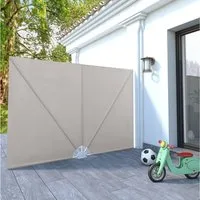vidaXL Sichtschutzfächer Faltbarer Terrassen-Seitenfächer Creme 240×160 cm
