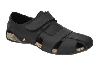 Panama Jack Sandale Fletcher Basics C2 schwarz - Echtleder Komfort Fu?bett