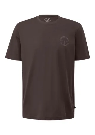 Q/S designed by - T-Shirt mit Frontprint braun - Gr. - XXL
