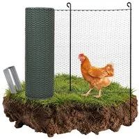TRUTZHOLM Hühnerzaun 25 m Weidezaun Geflügelnetz Zaun 0,9 m hoch grün, (Komplettset, Inkl. 15x Stäbe und 30x Heringe), Schneller Aufbau, flexible Nutzung, beste Qualität