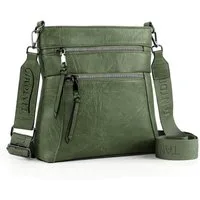 TANTOMI Schultertasche Damen Umhängetasche mit Mehreren Fächern und RFID-Schutz (Crossbody Bag aus PU-Leder mit verstellbarem Schultergurt), Ideal für Alltag, Reisen, Arbeit, Shopping und Spaziergänge