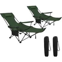 Woltu Campingstuhl (2 St), klappbar für Outdoor mit Armlehnen Getränkehalter