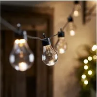 Lights4fun LED-Lichterkette Core Connect 5m 10er Party Lichterkette warmweiß koppelbar schwarzes K