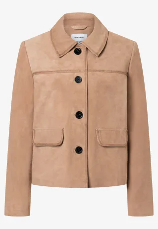 MORE & MORE - Velourslederjacke beige - Gr. - 40