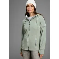 KangaROOS Fleecejacke figurbetonte Passform, mit Kapuze und Kordelzug, Übergangsjacke