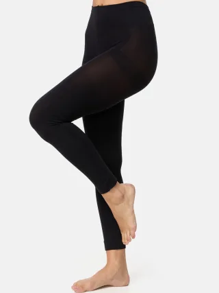 NUR DIE Damen Blickdichte Leggings 80 DEN - schwarz - Größe 48-52
