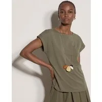 Apricot T-Shirt Jersey-T-Shirt mit Krempelärmeln