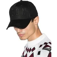 Dsquared2 Baseball Cap Icon Kappe Basebalkappe Trucker Mütze Verstellbarer Riemen, dezente Destroyed-Effekte, Gebogener Schirm