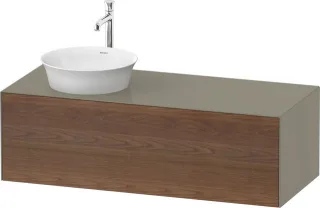 Duravit White Tulip Konsolenwaschtischunterbau wandhängend Amerikanischer Nussbaum & Stein Grau Matt WT4977L77H2
