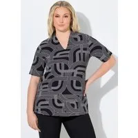 Ulla Popken T-Shirt T-Shirt grafischer Druck Kelchkragen Halbarm