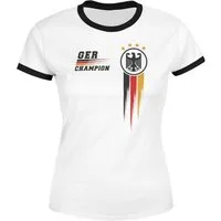 MoonWorks Print-Shirt Damen EM-Shirt Deutschland Fußball Fanshirt Germany Champion