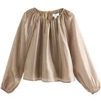 Next Langarmbluse Organza-Bluse mit voluminösen langen Ärmeln (1-tlg)