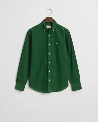 GANT - Regular Fit Cordhemd aus Baumwolle grass green - Gr. - XXL