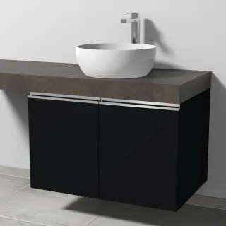 Sanipa Waschtischunterbau mit Türen 2morrow (L2363) 510x800x520 Schwarz-Matt, L236308 L236308