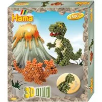 Dan Import Bügelperlen Hama Bügelperlen midi Box 3D Dino 2500 Stück Geschenkpackung