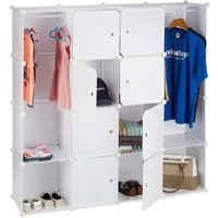 relaxdays Kleiderschrank Stecksystem 12 Fäch weiß